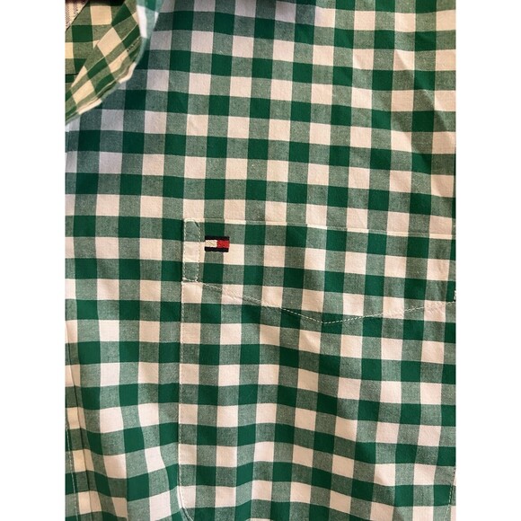 Tommy Hilfiger Mens Green Checked Collar LS Button Up Shirt Sz 2XL - Picture 3 of 12